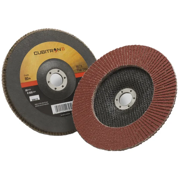 3M Cubitron II Flap Disc 967A 7″ Type 27 Grade 80+ 55613