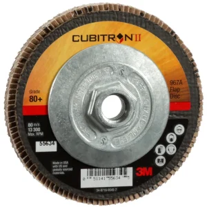 3M Cubitron II Giant Flap Disc 967A 4 1/2″ Type 27 Grade 80+ with Hub 55634