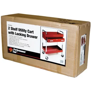 Performance Tool Two Shelf Utility Cart w/Drawer W54004