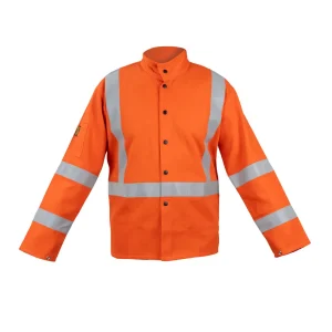 TRUST 56022X 30″ 9 OZ FR SAFETY WELDING JACKET 2X ORANGE W/SILVER REFLECTIVE