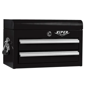 Viper Storage Viper Tool Storage 18-Inch 2-Drawer 18G Steel Mini Tool Chest, Black V218MCBL