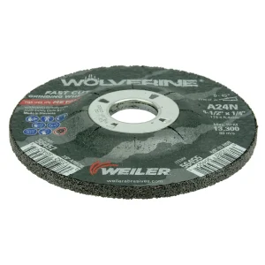 Weiler 56457 4-1/2″ x 1/4″ Wolverine Type 27 Grinding Wheel, A24N, 7/8″ A.H., 10/BOX