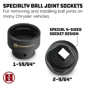 Powerbuilt SPECIALTY BALL JOINT SOCKETS KIT32 648749