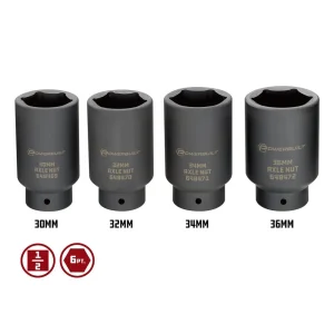 Powerbuilt 4PC AXLE NUT SOCKET SET KIT10 648635