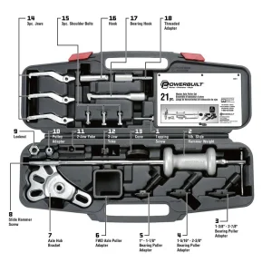 Powerbuilt 21 PC MASTER AXLE PULLER SET KIT41 648611