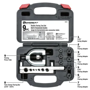Powerbuilt 9PC DOUBLE FLARING TOOL SET KIT23 648610