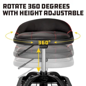 Powerbuilt LOW-BACK CUSHION ROLLING SEAT-BLACK 240338
