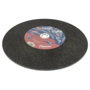 Weiler 57086 14″ x 3/32″ Tiger AO Type 1 Large Cutting Wheel, A36T, 1″ A.H., Chop Saw (High Performance AO), 10/BOX