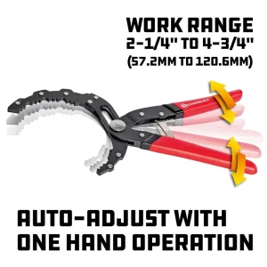 Powerbuilt SELF ADJ FILTER PLIERS (2-1/4 Inch – 4-3/4 Inch) 942068