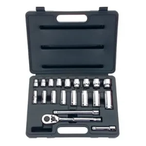 Stanley Tools for The Mechanic 85-404 20 Piece Standard & Deep Socket Sets, 3/8 in, 12 Point 1 SET