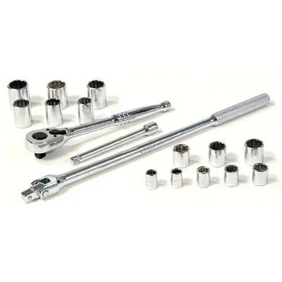 Stanley Tools for The Mechanic 85-425 17 Piece Socket Sets, 1/2 in, 6 Point 1 EA
