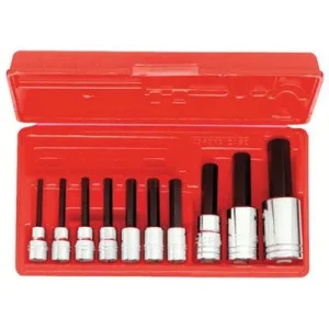 Proto 4900MA 10-Piece Hex Bit Socket Sets, 3/8 in-1/2 in, Metric, w/Box (1 Set)