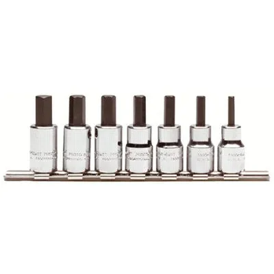 Proto 4990-SMA 7-Piece Metric Hex Bit Socket Set, 3/8 in (1 EA)