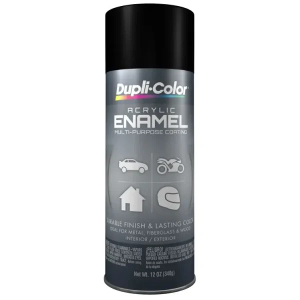Dupli-Color Multi-Purpose Enamel Flat Black Aerosol 12 OZ DA1605