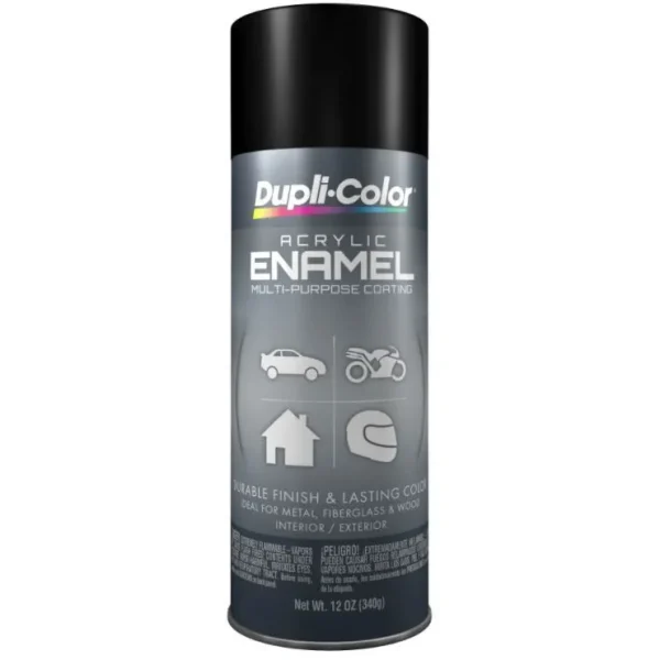 Dupli-Color Multi-Purpose Enamel Semi-Gloss Black Aerosol 12 OZ DA1603