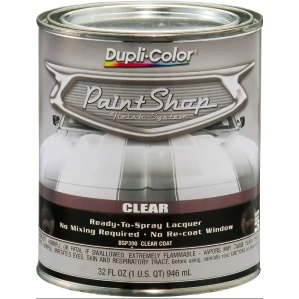 Dupli-Color Paint Shop Finish System Base Coat Gloss Clear Coat Quart 32 OZ BSP300