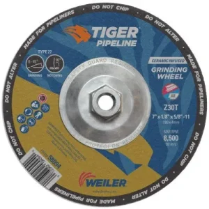 Weiler Tiger Pipeliner Grinding Wheel – 7″ X 1/8″ Type 27 58094