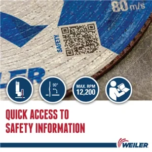 Weiler 58111 5″ x .045″ TIGER INOX Type 27 Cutting Wheel, INOX60S, 7/8″ A.H., 25/BOX