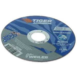 Weiler 58200 4-1/2″ x .045″ TIGER ALUMINUM Type 1 Cut-Off Wheel ALU60S 7/8 A.H., 25/BOX