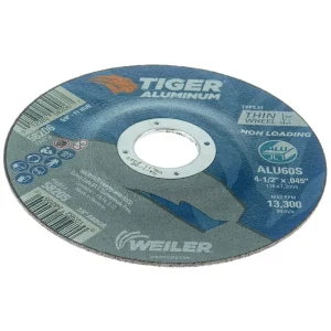 Weiler 58205 4-1/2″ x .045″ TIGER ALUMINUM Type 27 Cutting Wheel ALU60S 7/8 A.H., 25/BOX