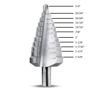 Evolution Power Tools Straight Flute Step Drill 1/4 In. to 1 3/8 In. SD 11