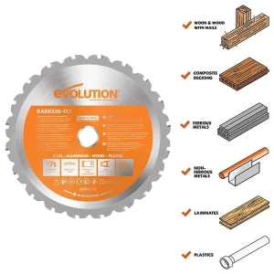 Evolution Power Tools 9 In. Multipurpose x 26T x 1 In. Arbor RAGE230BLADE