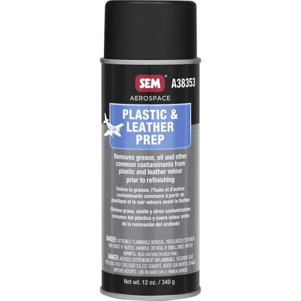 SEM Aerospace Plastic & Leather Prep 16 oz Can with 12 oz Fill Aerosol Can A38353