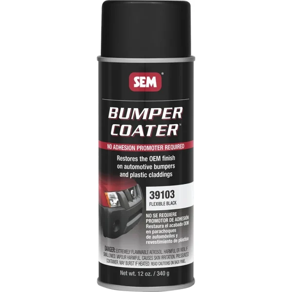 SEM Bumper Coater – Flexible Black 16 oz Can with 12 oz Fill Aerosol Can 39103