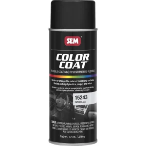 SEM Color Coat – Satin Black 16 oz Can with 12 oz Fill Aerosol Can 15243