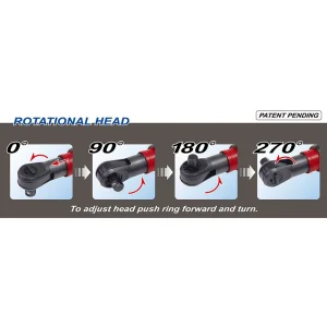 SP Air Tools 3/8 Inch Rotational Head Mini Ratchet SP7772