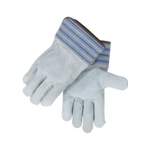 Black Stallion 5FB Premium Shoulder Split Cowhide Work Glove with Full Leather Back, Short Cuff, 12/PACK