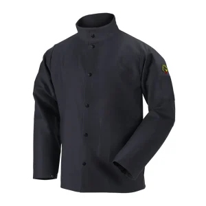 Black Stallion 60-6323 Black Flame Resistant Cotton Welding Jacket (FBK9-30C)