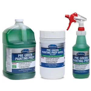 PRE GREEN Paint Prep Cleaner and Degreaser Bottles and Wipes
