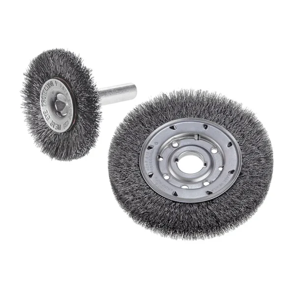 CGW Abrasives 60190 6″ CARBON .014 1/2-5/8AH CRIMPED WIRE WHEEL BRUSH, MEDIUM FACE, SIZE 3/4