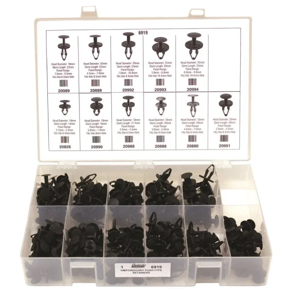 Auveco Push-Type Retainer Quik-Select Ii Kit Ford-Gm-Chry 6919