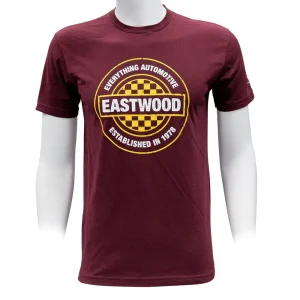 Eastwood Classic Checkered Wheel Logo T-Shirt – Maroon