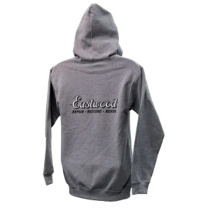 Eastwood Repair Restore Revive Zippered Light Gray Sweatshirt Small