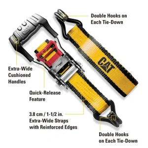 CAT 2 Piece Ratchet Tie Down Set with Soft Loops 16 ft. x 1-1/2 in. 980063N
