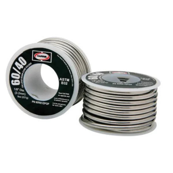 HARRIS® 60R31/2POP 60/40 ROSIN CORE 1/16″ 8 OZ. COIL SPLIT TIN/LEAD BRAZING ALLOY, 4 COILS/BOX
