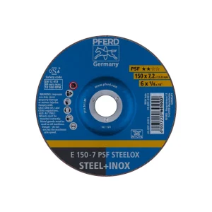 PFERD 61011 Grinding Wheel, 6″ x 1/4 x 7/8, PSF STEELOX, T27, Aluminum oxide, 10/BOX
