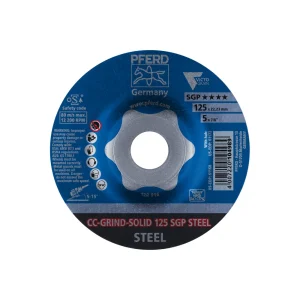PFERD 61168 Grinding disc, CC-GRIND®-SOLID, 5″ x 7/8, SGP STEEL VICTOGRAIN®, Ceramic, 10/BOX