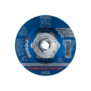 PFERD 61235 Grinding disc, CC-GRIND®-SOLID, 4-1/2″ x 5/8-11, SG INOX, Ceramic, 10/BOX