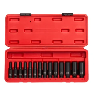 Sunex 14 Pc. 1/4″ Dr. Deep Metric Magnetic Impact Socket Set 1831