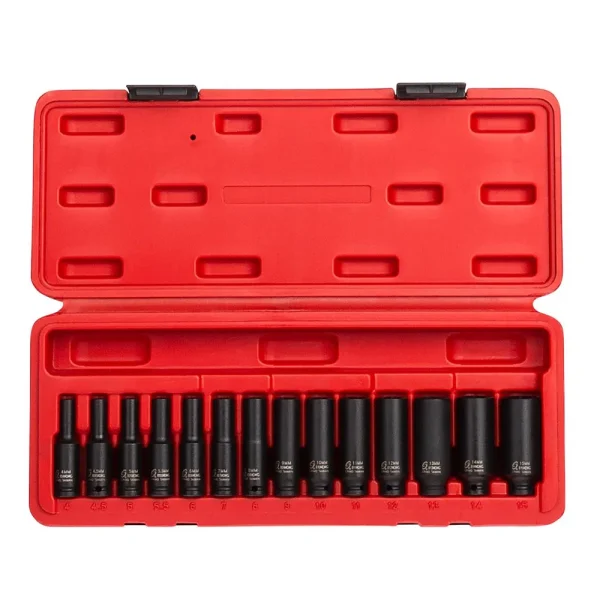 Sunex 14 Pc. 1/4″ Dr. Deep Metric Magnetic Impact Socket Set 1831