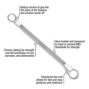Sunex 5 Pc. Full Polish Metric Double Box Wrench Set 9950M