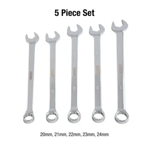 Sunex 5 Pc. Metric Full Polish V-Groove Combination Wrench Set 9918MA