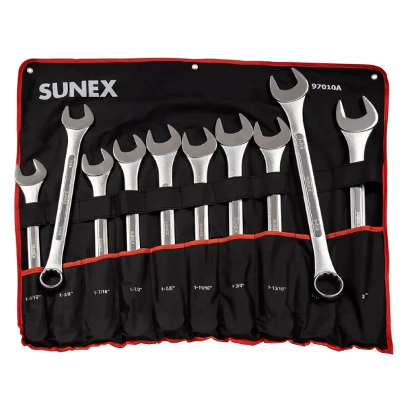 Sunex 10 Piece SAE Raised Panel Jumbo Combination Wrench Set 97010A