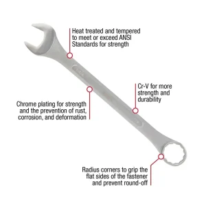 Sunex 10 Piece SAE Raised Panel Jumbo Combination Wrench Set 97010A