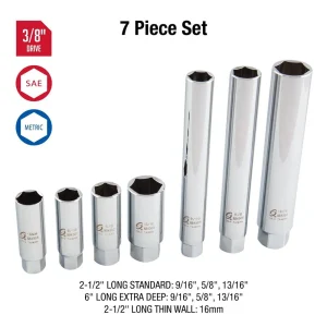Sunex 7Pcs 3/8 In. Dr Spark Plug Socket Set 8845