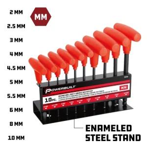 Powerbuilt 10 Piece Metric T-Handle Hex Key Wrench Set 940202